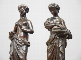 Antique Pair of Classical Inspired Bronze Figures