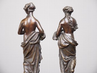 Antique Pair of Classical Inspired Bronze Figures