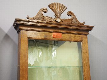 Antique Pair of Oak Bespoke Made Fan Display Cabinets