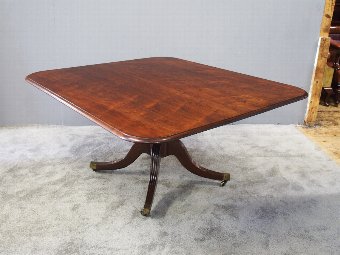Antique George III Tilt Top Mahogany Rectangular Dining Table