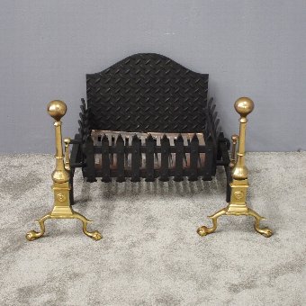 18th Century Style Cast and Forged Iron Fire Basket 