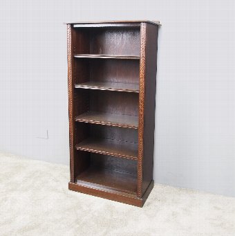 Edwardian Dark Oak Open Bookcase