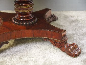 Antique Regency Brass Inlaid Rosewood Centre Table