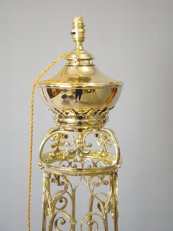 Antique Victorian Cast Brass Lamp