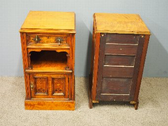 Antique Pair of Satinwood and Inlaid Bedside Cabinets