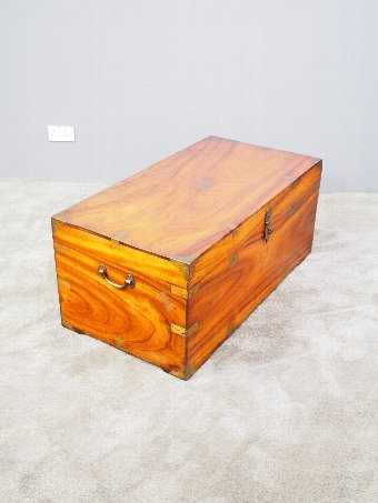 Antique Camphor Wood Campaign Chest or Trunk