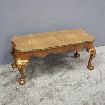 Burr Walnut and Gilded Coffee Table