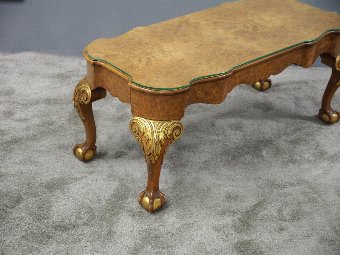 Antique Burr Walnut and Gilded Coffee Table