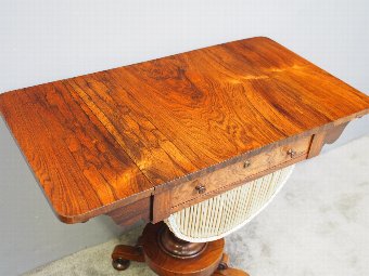 Antique Victorian Rosewood Dropleaf Work Table