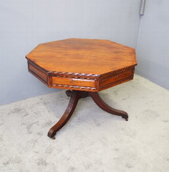 Regency Mahogany Octagonal Rent Table or Drum Table