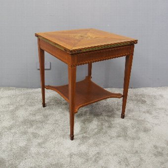 Victorian Mahogany and Satinwood Envelope Card Table