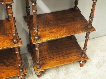 Antique Pair of 3 Tier Side Tables or Lamp Stands