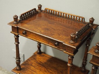 Antique Pair of 3 Tier Side Tables or Lamp Stands