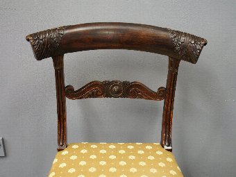 Antique Pair of Regency Beech Side Chairs