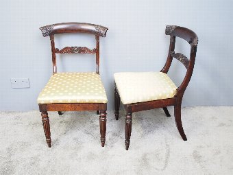 Antique Pair of Regency Beech Side Chairs