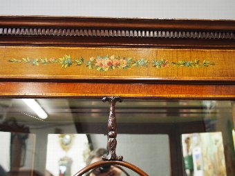 Antique Sheraton Style Inlaid and Painted Display Cabinet