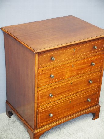 Antique Small Georgian Style Inlaid Mahogany Chest of Drawers