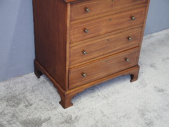 Antique Small Georgian Style Inlaid Mahogany Chest of Drawers