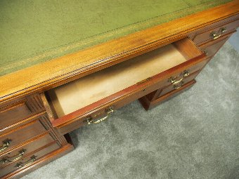 Antique Large Edwardian Walnut Pedestal Desk