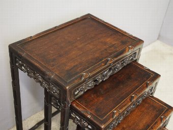 Antique Nest of 4 Chinese Rosewood Tables