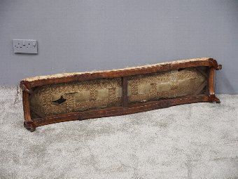 Antique Long Carved Walnut Footstool