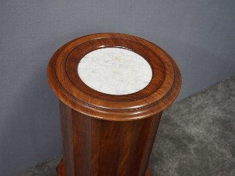 Antique Victorian Fluted Marble Top Pedestal