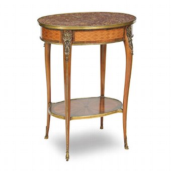 French 2 Tier Oval Occasional Table