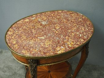 Antique French 2 Tier Oval Occasional Table