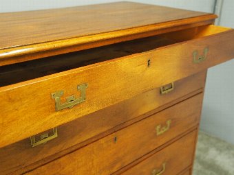 Antique Victorian Mahogany Military Chest of Drawers