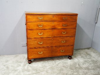 Antique Victorian Mahogany Military Chest of Drawers
