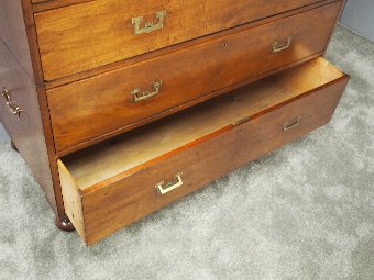 Antique Victorian Mahogany Military Chest of Drawers