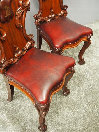 Antique Pair of George IV Carved Mahogany Hall Chairs