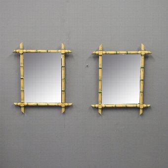 Pair of Faux Bamboo Wall Mirrors