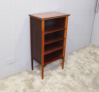 Edwardian Inlaid Neat Sized Open Bookcase