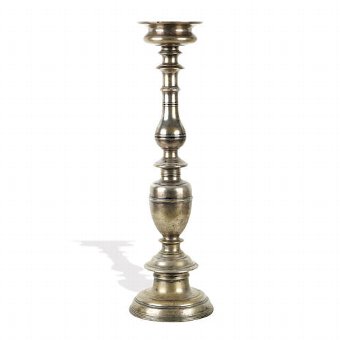Cast Brass and Silver Candlestick