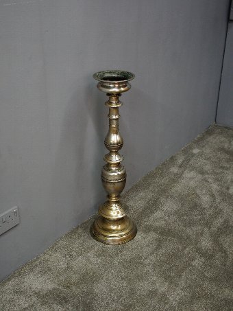 Antique Cast Brass and Silver Candlestick
