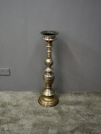 Antique Cast Brass and Silver Candlestick
