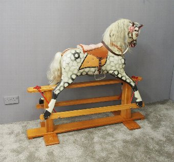 Painted and Carved Wood Rocking Horse