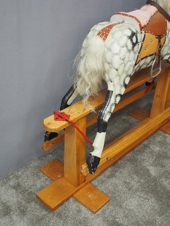 Antique Painted and Carved Wood Rocking Horse
