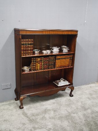 Antique Chippendale Style Mahogany Open Bookcase