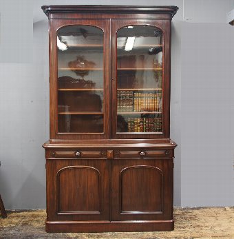 Victorian Mahogany Cabinet Bookcase
