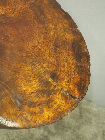 Antique Rustic Elm Side Table