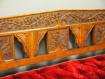 Antique Pair of Scottish Oak Hall Benches from Skibo Castle