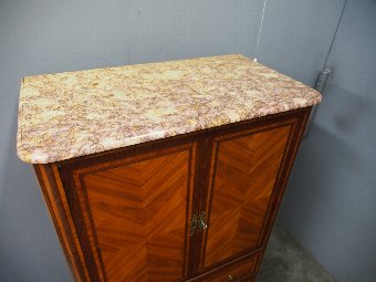 Antique  French Marble Top Kingwood Cabinet