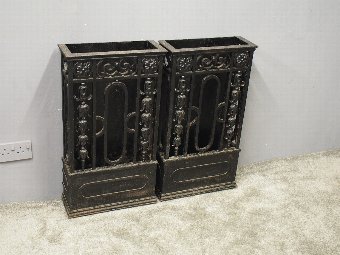 Antique Pair of Cast Iron Stick Stands from Skibo Castle