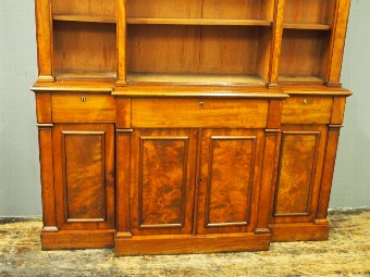 Antique Victorian Mahogany Breakfront Bookcase