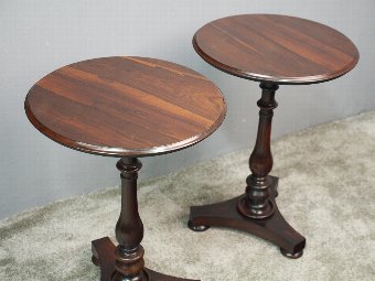 Antique Pair of Victorian Rosewood Wine Tables