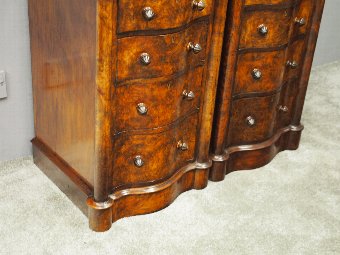 Antique Pair of Victorian Burr Walnut Bedsides or Lockers