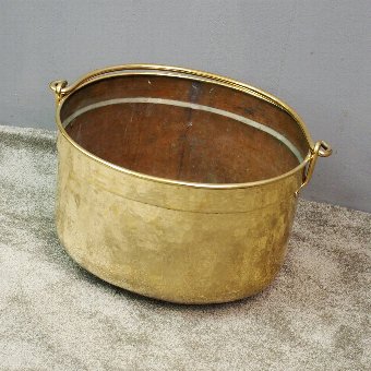 Large Brass Oval Log Bucket