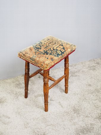 Antique Small Stained Beech Stool